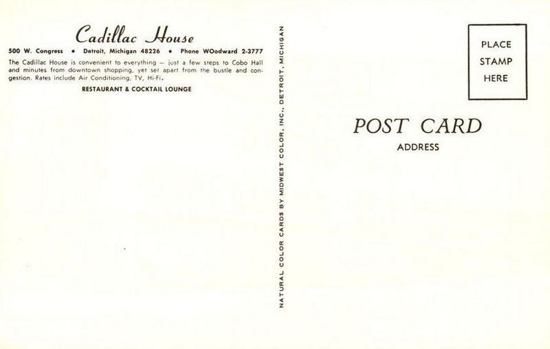 Cadillac House Motel - Vintage Postcard